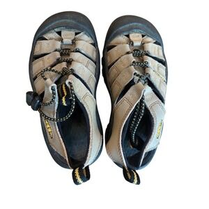 Keen Newport H2 Kids Waterproof Hiking Sandals Tan Black Yellow Size 12